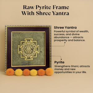 Shree Yantra on Raw Pyrite Frame